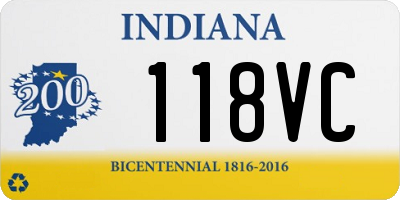 IN license plate 118VC