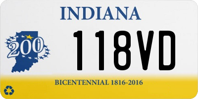 IN license plate 118VD