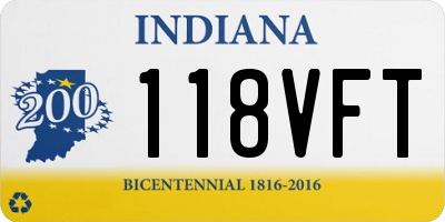 IN license plate 118VFT