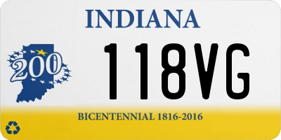IN license plate 118VG