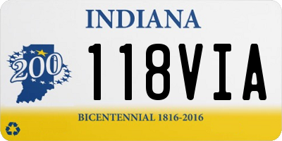 IN license plate 118VIA