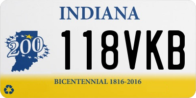 IN license plate 118VKB