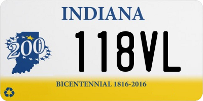 IN license plate 118VL