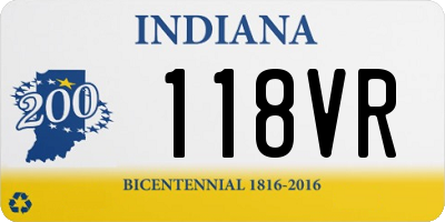 IN license plate 118VR