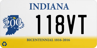 IN license plate 118VT