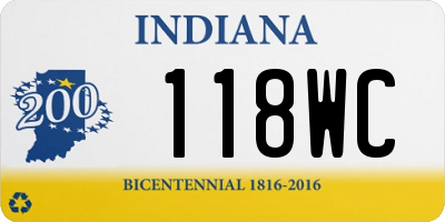 IN license plate 118WC