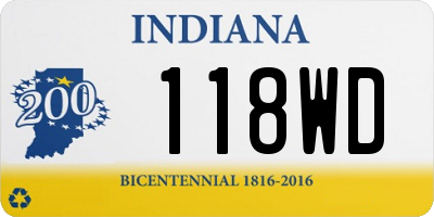 IN license plate 118WD