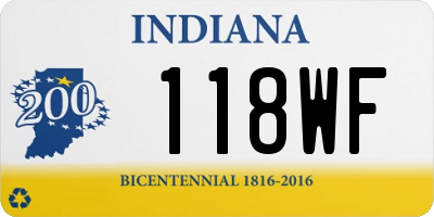 IN license plate 118WF