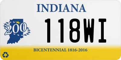 IN license plate 118WI