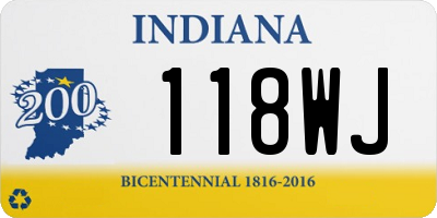 IN license plate 118WJ