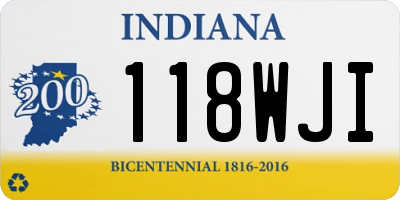 IN license plate 118WJI