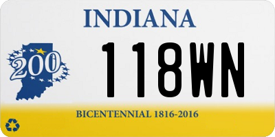 IN license plate 118WN