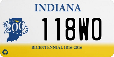 IN license plate 118WO