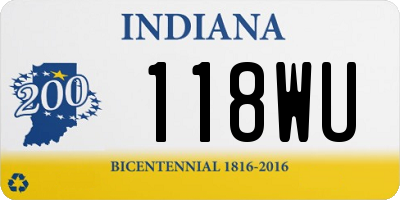 IN license plate 118WU