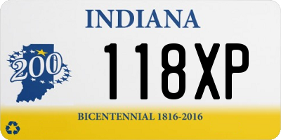 IN license plate 118XP