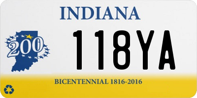 IN license plate 118YA