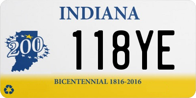 IN license plate 118YE