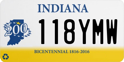 IN license plate 118YMW
