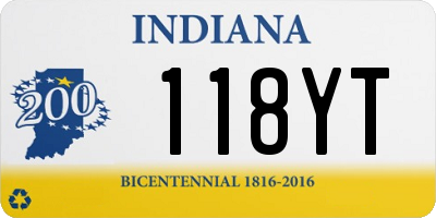 IN license plate 118YT