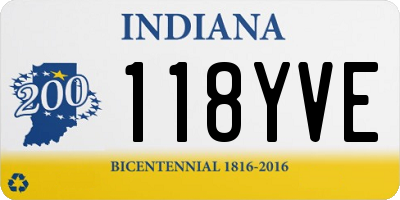 IN license plate 118YVE