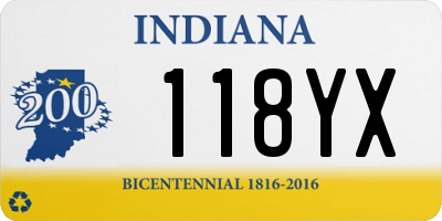 IN license plate 118YX