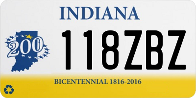 IN license plate 118ZBZ