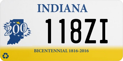 IN license plate 118ZI