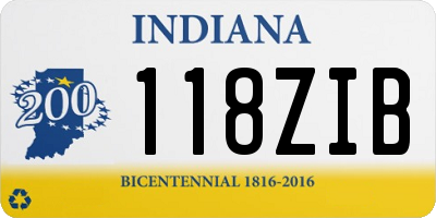 IN license plate 118ZIB