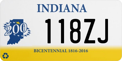 IN license plate 118ZJ