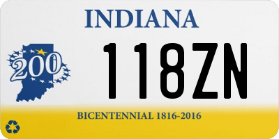 IN license plate 118ZN