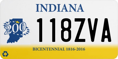 IN license plate 118ZVA