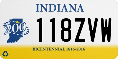 IN license plate 118ZVW