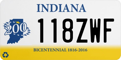 IN license plate 118ZWF