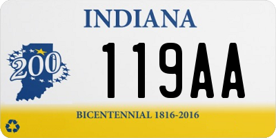 IN license plate 119AA