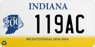 IN license plate 119AC