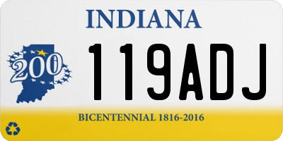 IN license plate 119ADJ