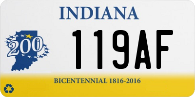 IN license plate 119AF