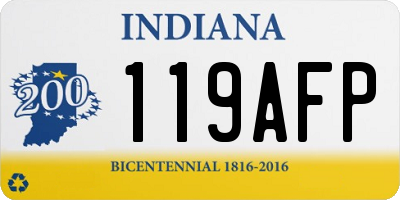 IN license plate 119AFP