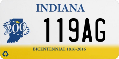 IN license plate 119AG