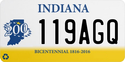 IN license plate 119AGQ