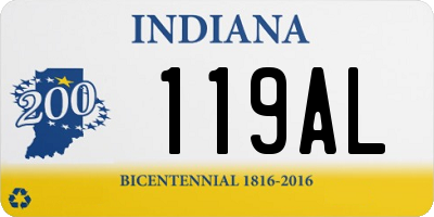 IN license plate 119AL