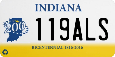 IN license plate 119ALS