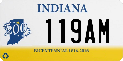 IN license plate 119AM