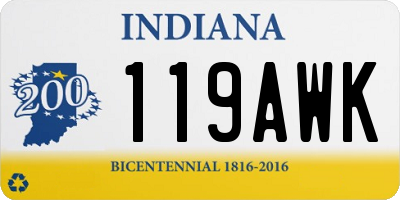 IN license plate 119AWK