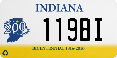 IN license plate 119BI