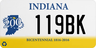 IN license plate 119BK