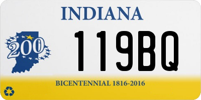 IN license plate 119BQ