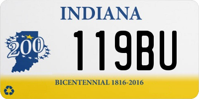 IN license plate 119BU