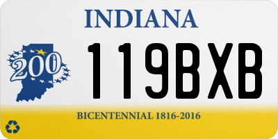 IN license plate 119BXB