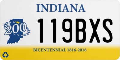 IN license plate 119BXS